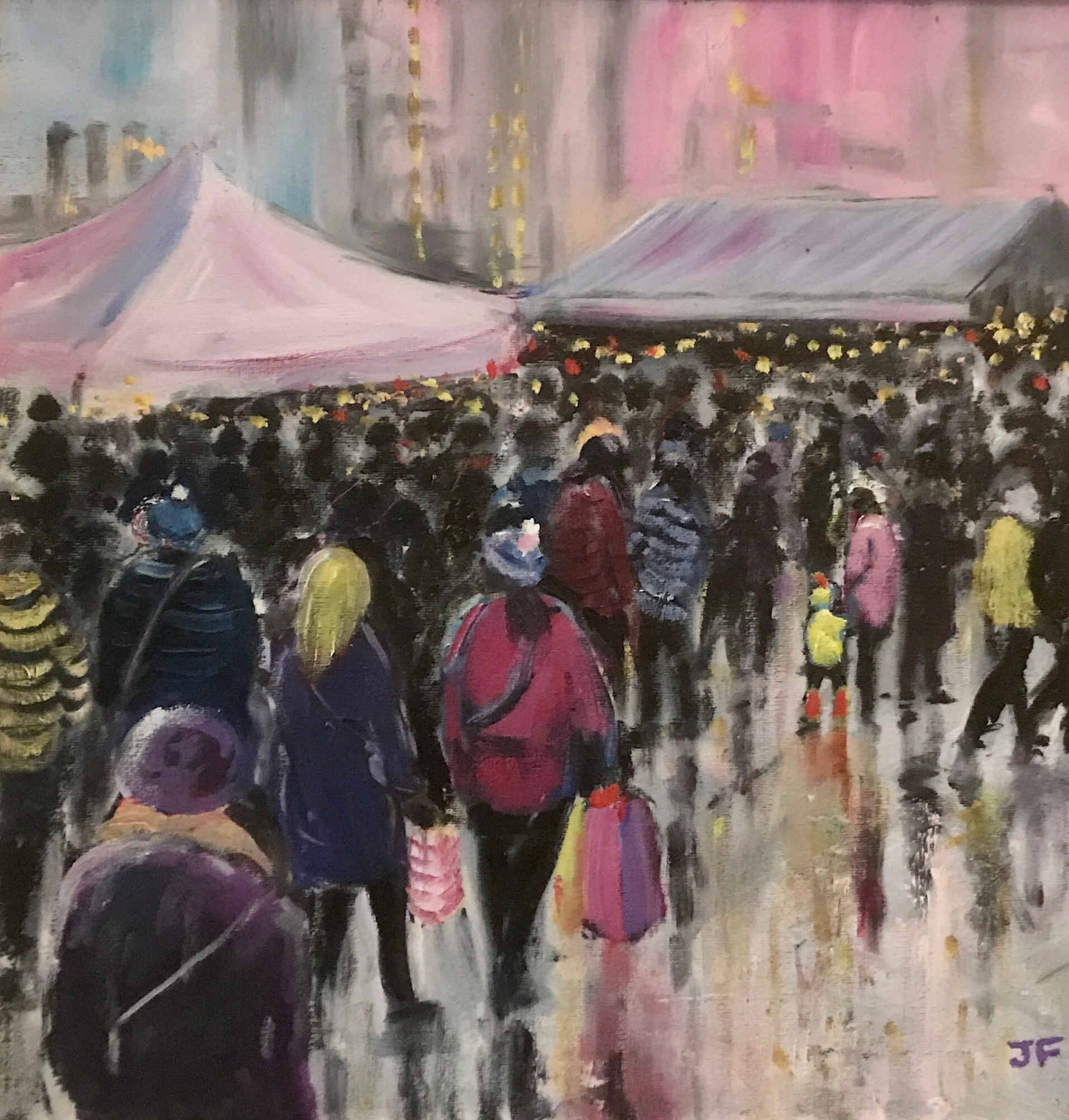 A rainy market day