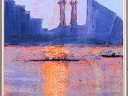 a18CLARK ART AWARD (W) 'Moonlight, Salford Quays' by Jane Fraser