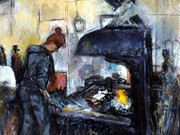 a219 - CLARK ART AWARD (W) 'The Lady Blacksmith, The Forge, Etruria ' by Jackie Saxton